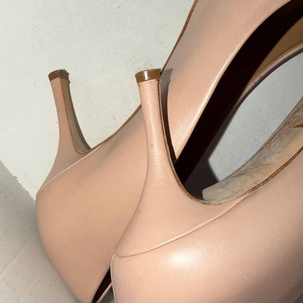 SOLD🔥🔥🔥Tory Burch Penelope Grosgrain Cap-Toe Pink Patent Leather Heels Pumps - Picture 10 of 12